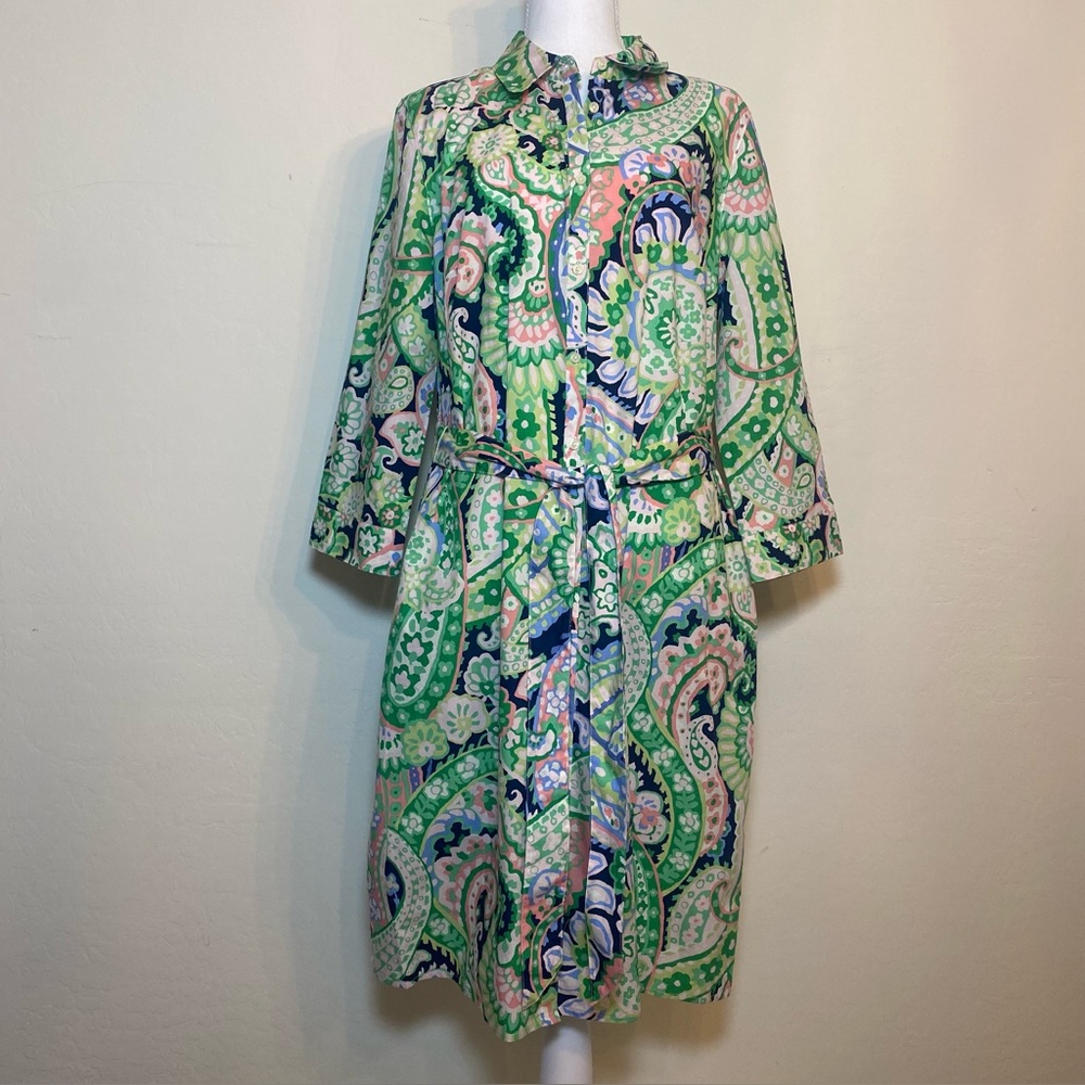 Talbots Multicolor Paisley Dress
 Sz 14    NWT